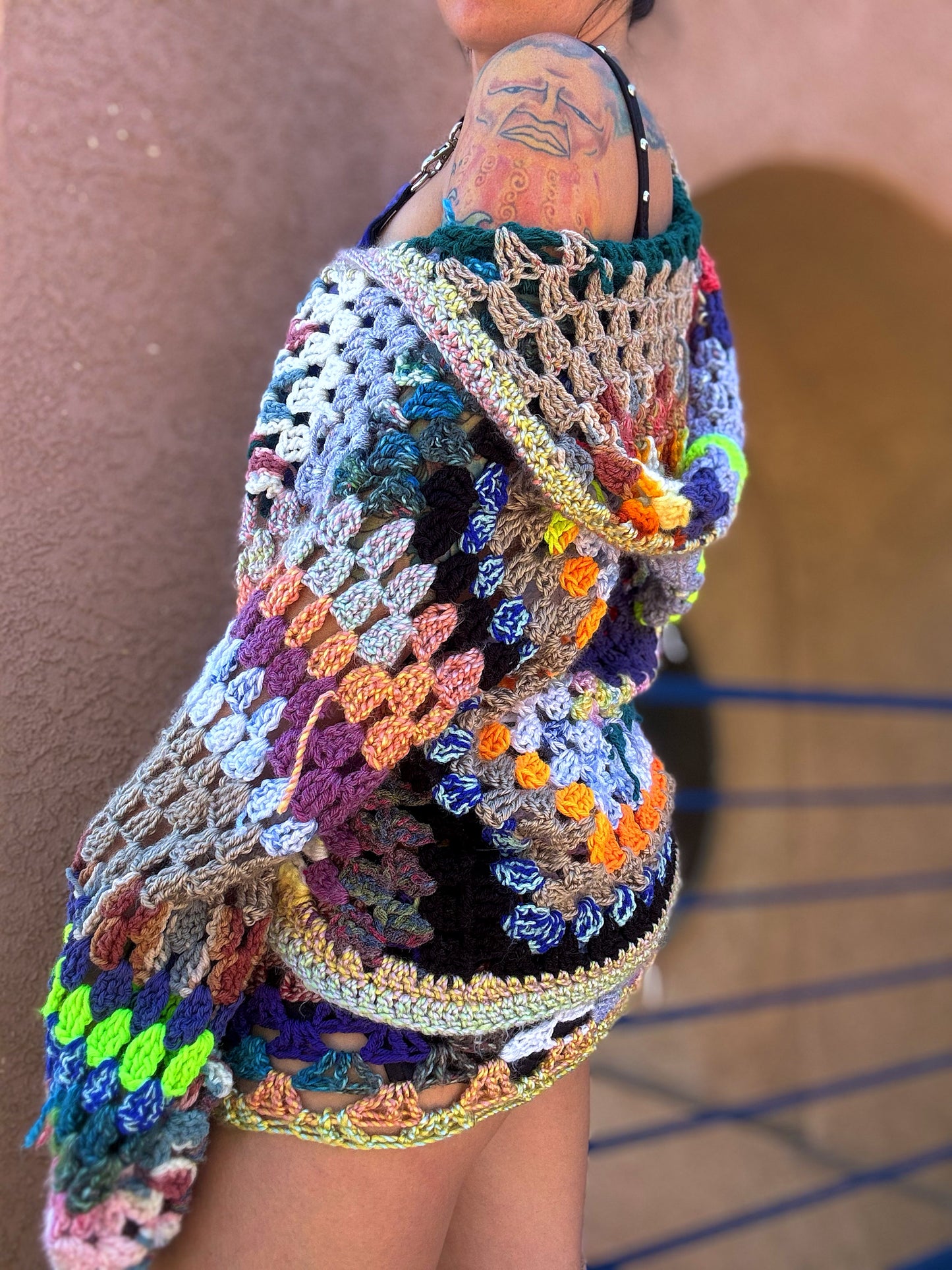 Scrap yarn granny set