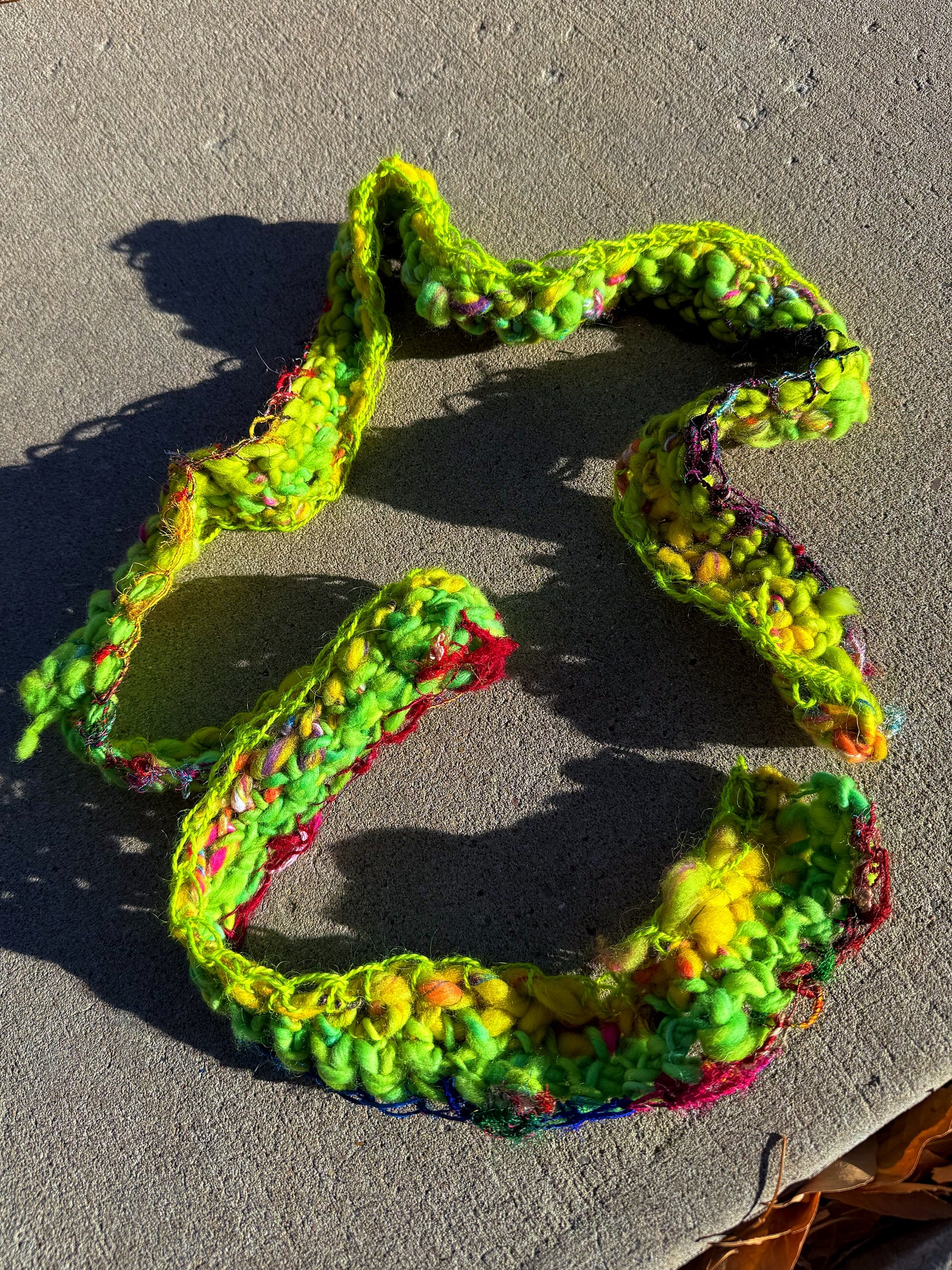 Neon Dream Art Yarn Scarf