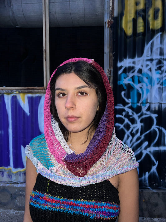 Scrap Yarn Mesh Hood