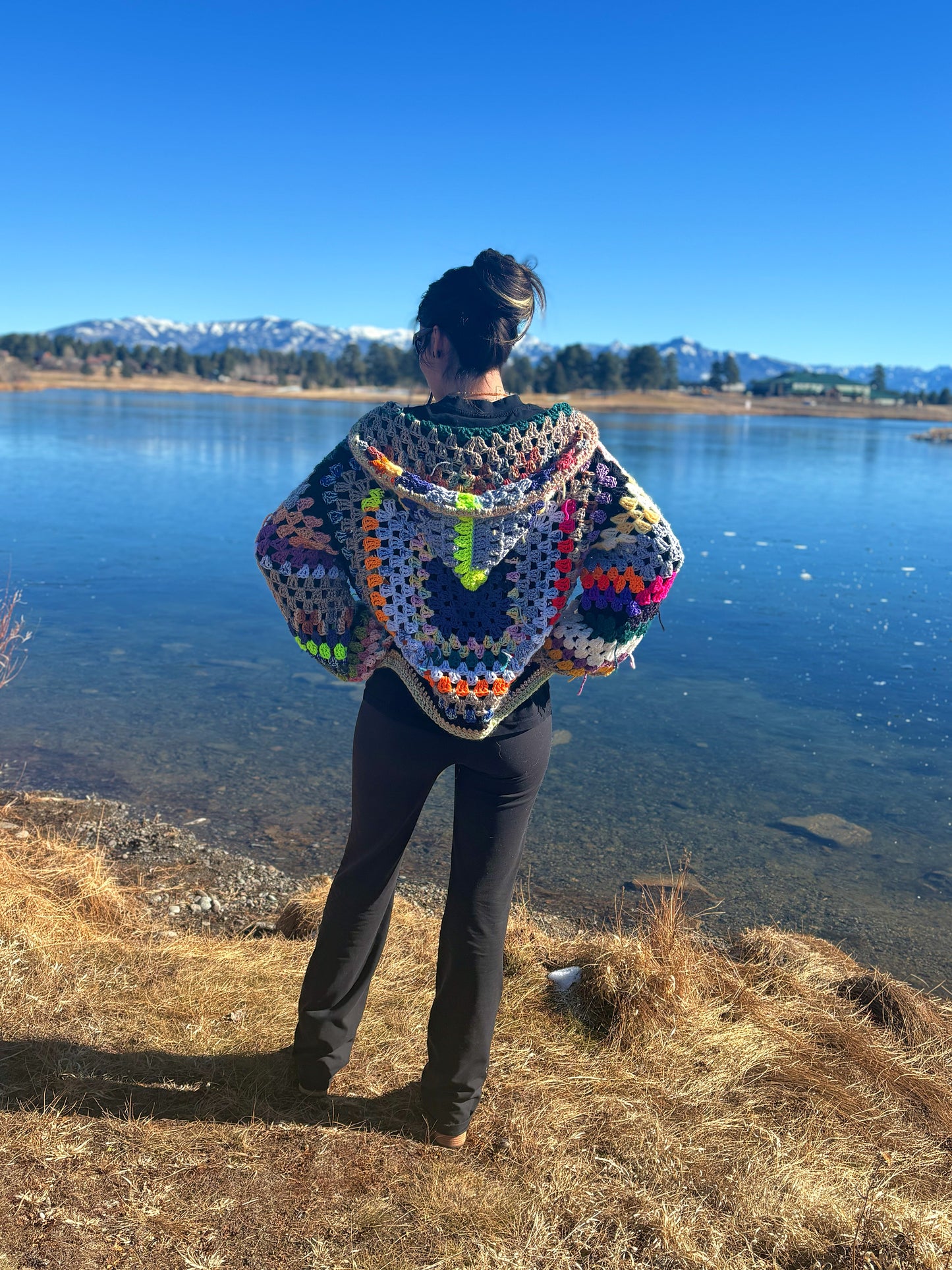 Scrap yarn granny jacket