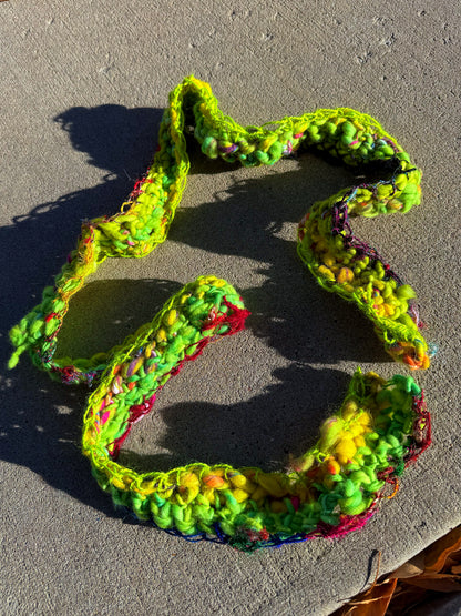 Neon Dream Art Yarn Scarf