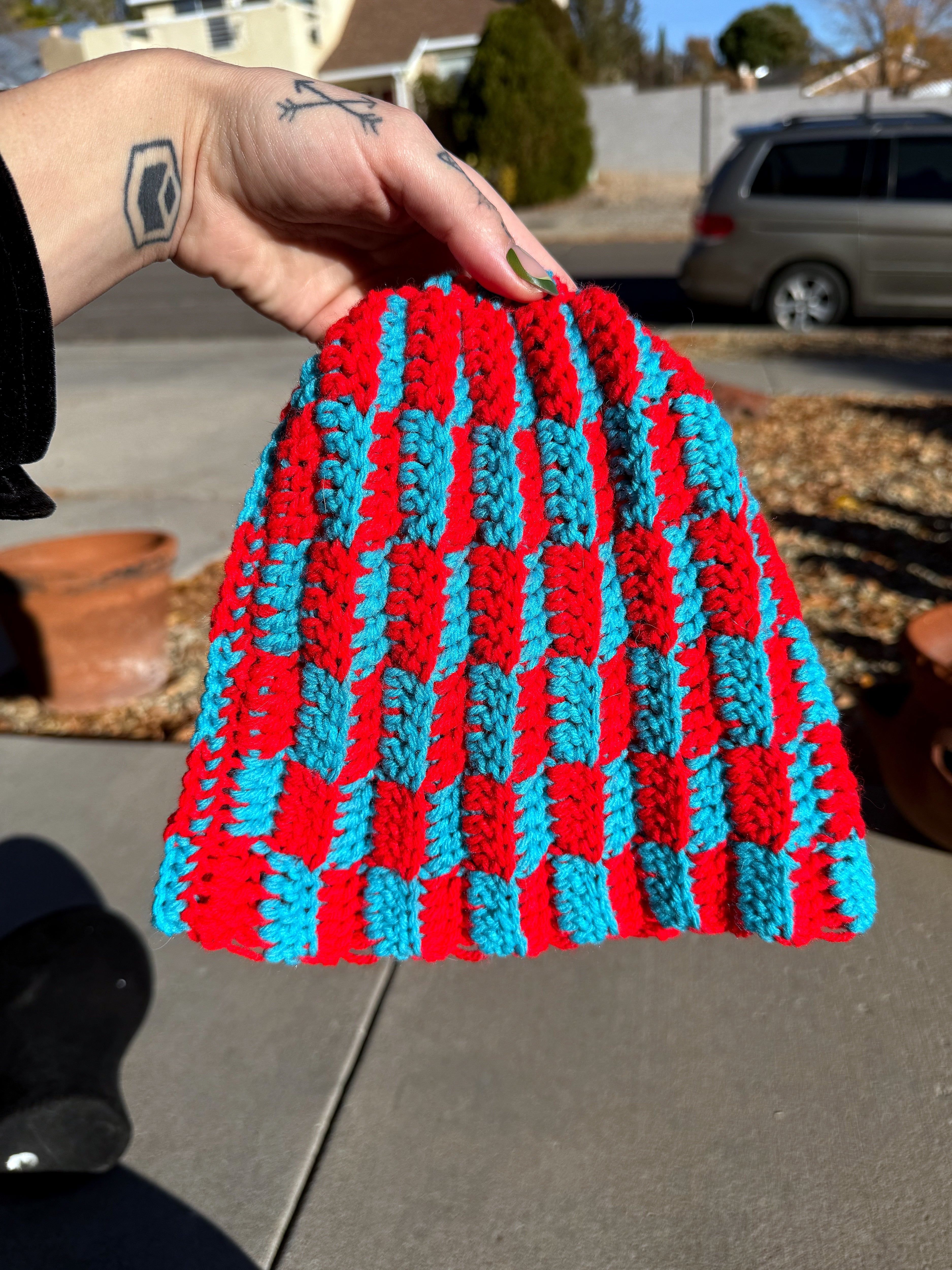 R&B Checkered Beanie – RavenMageCraft